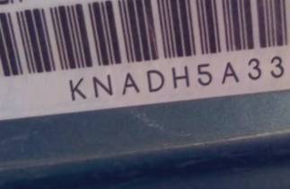 VIN prefix KNADH5A33A66