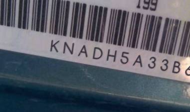 VIN prefix KNADH5A33B67