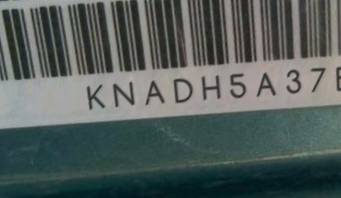 VIN prefix KNADH5A37B68