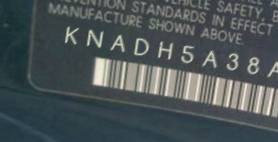 VIN prefix KNADH5A38A66