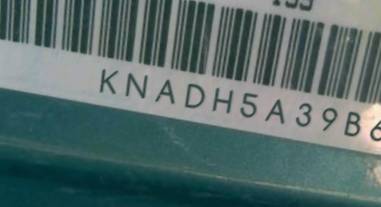 VIN prefix KNADH5A39B67