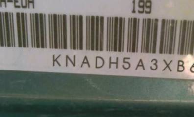 VIN prefix KNADH5A3XB67