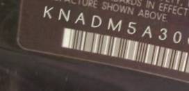 VIN prefix KNADM5A30C60