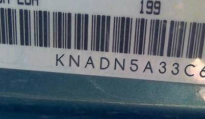 VIN prefix KNADN5A33C60