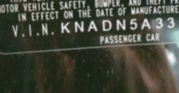 VIN prefix KNADN5A33D61