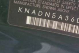 VIN prefix KNADN5A36D62