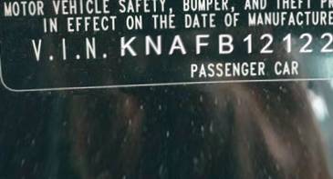 VIN prefix KNAFB1212251