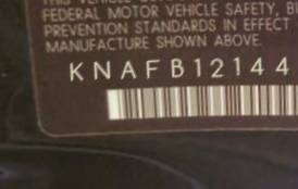 VIN prefix KNAFB1214453