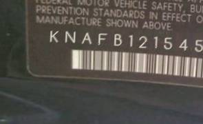 VIN prefix KNAFB1215453