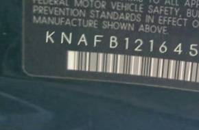 VIN prefix KNAFB1216453