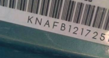 VIN prefix KNAFB1217251