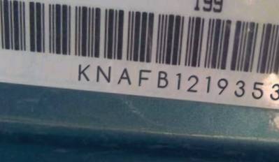 VIN prefix KNAFB1219353