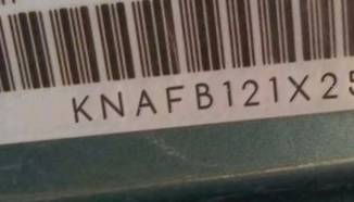 VIN prefix KNAFB121X252