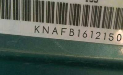 VIN prefix KNAFB1612150