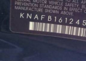 VIN prefix KNAFB1612451