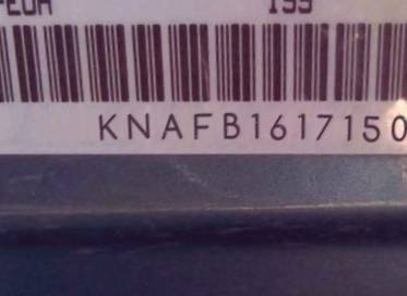 VIN prefix KNAFB1617150