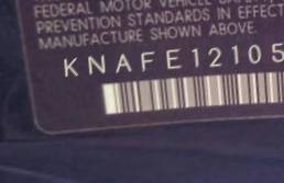 VIN prefix KNAFE1210552