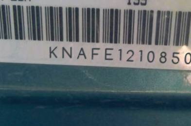 VIN prefix KNAFE1210850