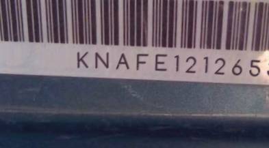 VIN prefix KNAFE1212653