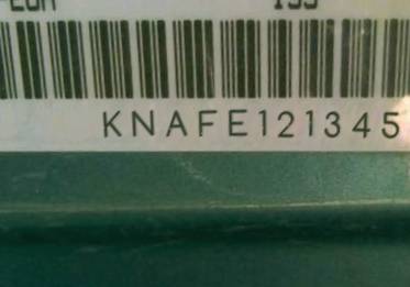 VIN prefix KNAFE1213450