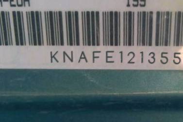 VIN prefix KNAFE1213552
