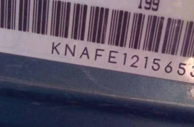 VIN prefix KNAFE1215653