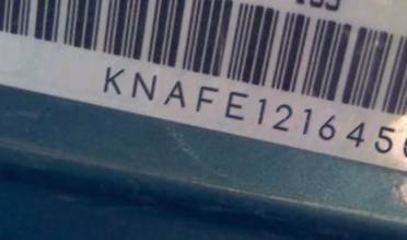 VIN prefix KNAFE1216450