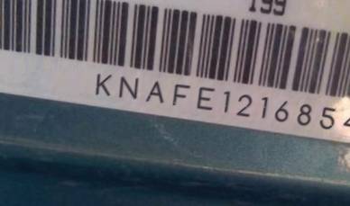 VIN prefix KNAFE1216854