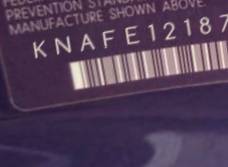 VIN prefix KNAFE1218754