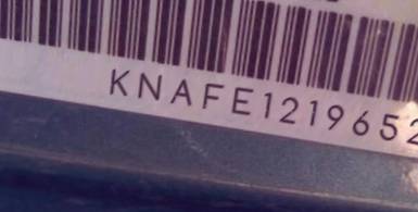 VIN prefix KNAFE1219652