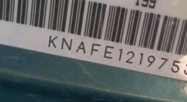 VIN prefix KNAFE1219753