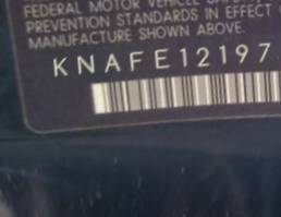 VIN prefix KNAFE1219754
