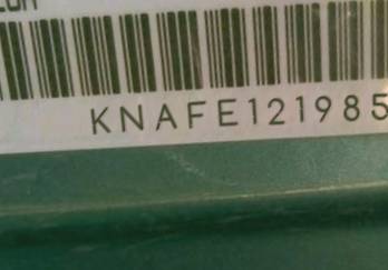 VIN prefix KNAFE1219854