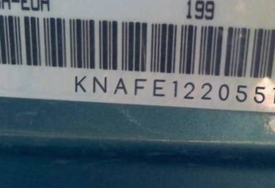 VIN prefix KNAFE1220551