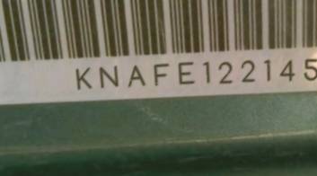 VIN prefix KNAFE1221450