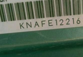 VIN prefix KNAFE1221652