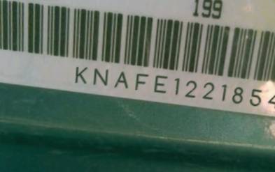 VIN prefix KNAFE1221854