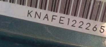 VIN prefix KNAFE1222653