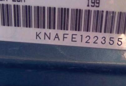 VIN prefix KNAFE1223551