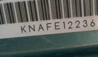 VIN prefix KNAFE1223652
