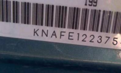 VIN prefix KNAFE1223754