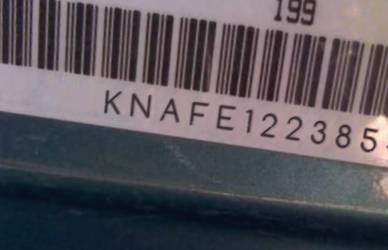 VIN prefix KNAFE1223854