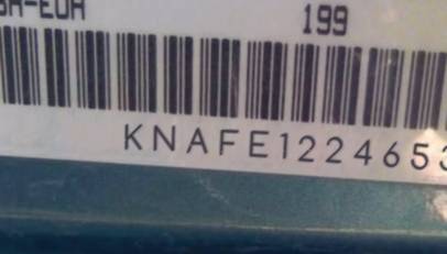 VIN prefix KNAFE1224653