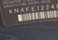 VIN prefix KNAFE1224855