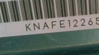 VIN prefix KNAFE1226551