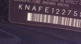 VIN prefix KNAFE1227551