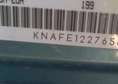 VIN prefix KNAFE1227653