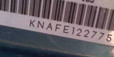 VIN prefix KNAFE1227750