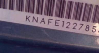 VIN prefix KNAFE1227855