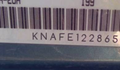 VIN prefix KNAFE1228652